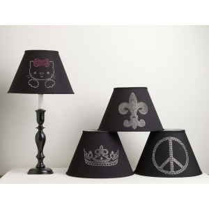 Yessica's Collection Black Lamp With Fleur De Lis Dazzle Shade - All