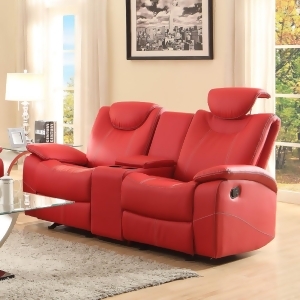 Homelegance Talbot Double Reclining Loveseat in Red Leather - All