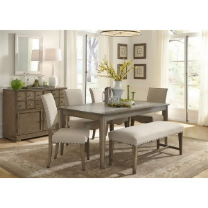 Liberty Furniture Weatherford 6 Piece Rectangular Table Set in Weathered Gray Fi - All