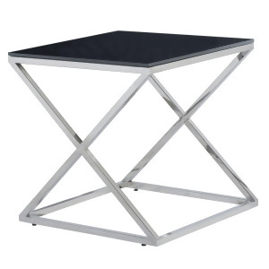 Allan Copley Designs Excel Square End Table w/ Black Glass Top on Polished Stain - All