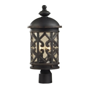 Elk Lighting 42064/2 2 Light Post Light in Weathered Charcoal Clear Seeded Gla - All