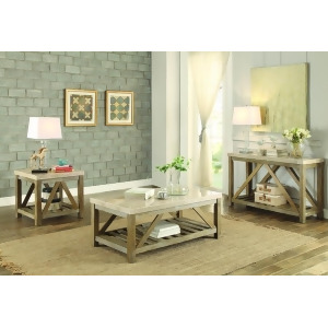 Homelegance Ridley 3 Piece Coffee Table Set w/Marble Top in Weathered Wood - All