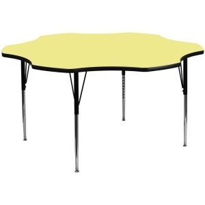 Flash Furniture 60 Inch Flower Shaped Activity Table w/ Yellow Thermal Fused Lam - All