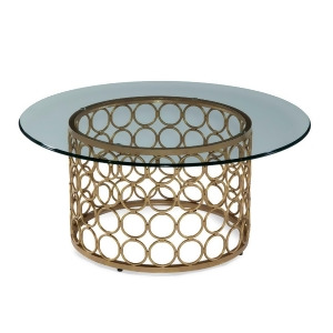 Bassett Carnaby Round Cocktail Table in Lux Gold Goldleaf - All