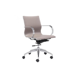 Zuo Glider Low Back Office Chair Taupe Set of 2 - All