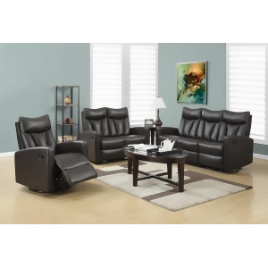 Monarch Specialties Reclining Love Seat Facing Brown Bonded Leather - All