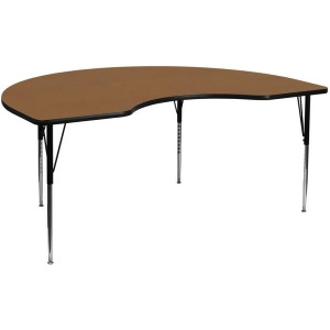 Flash Furniture 48 x 96 Kidney Shaped Activity Table w/ Oak Thermal Fused Lamina - All