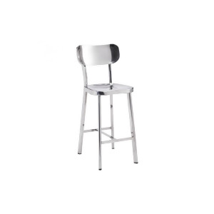 Zuo Winter Counter Chair Stainless Steel Set of 2 - All