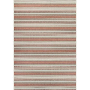 Couristan Monaco Marbella Rug In Coral-Ivory-Pewter - All