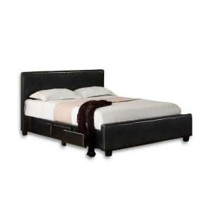 Furniture of America Leatherette Platform Bed In Espresso - All