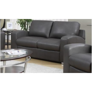 Monarch Specialties Charcoal Grey Bonded Leather Match Love Seat I 8502Gy - All