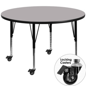Flash Furniture Mobile 42 Round Activity Table With Grey Thermal Fused Laminate - All