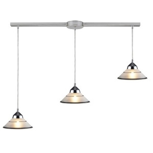 Elk Lighting 1477/3L 3 Light Pendant in Polished Chrome Etched Clear Glass - All