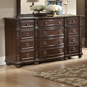 Homelegance Hillcrest Manor Dresser w/ Marble Inset in Rich Cherry - All