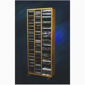 Wood Shed Solid Oak Tower for CD's and DVD's Individual Locking Slots - All