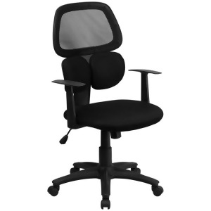 Flash Furniture Mid-Back Black Mesh Chair w/ Flexible Dual Lumbar Support Bt-2 - All