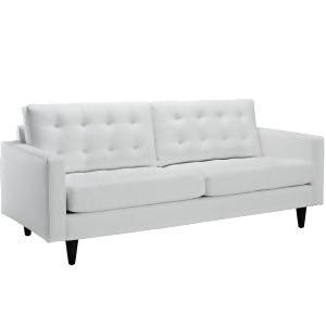 Modway Empress Leather Sofa in White - All