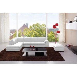 J M 625 Italian Leather Sectional In White - All