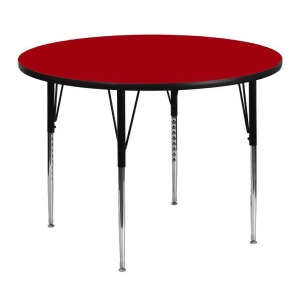 Flash Furniture 48 Inch Round Activity Table w/ Red Thermal Fused Laminate Top - All