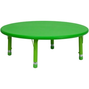 Flash Furniture 45 Inch Round Height Adjustable Green Plastic Activity Table Y - All