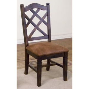 Sunny Designs Santa Fe Double Cross Back Chair In Dark Chocolate Set of 2 - All