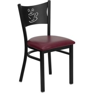Flash Furniture Hercules Series Black Coffee Back Metal Restaurant Chair Burgu - All