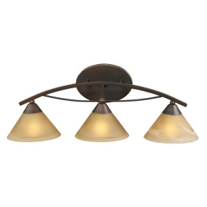 Elk Lighting 7642/3 3 Light Vanity in Aged Bronze Tea Swirl Glass - All