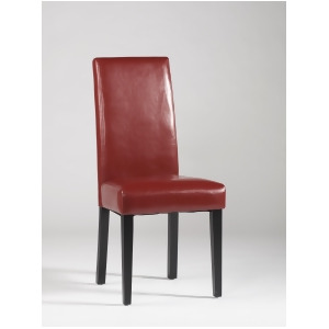 Chintaly Straight Back Parson Chair In Red Set of 2 - All