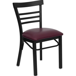 Flash Furniture Hercules Series Black Ladder Back Metal Restaurant Chair Burgu - All