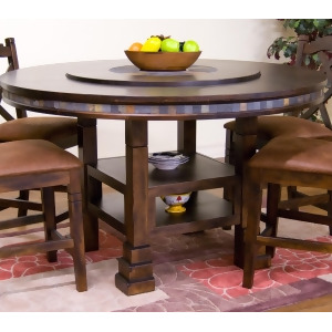 Sunny Designs Santa Fe 60 Inch Round Table with Lazy Susan In Dark Chocolate - All