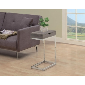 Monarch Specialties 3254 Accent Table in Dark Taupe w/ P hrome Metal - All