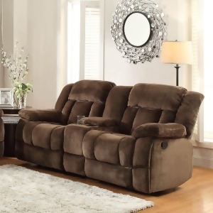 Homelegance Laurelton Doble Glider Reclining Loveseat w/ Center Console in Choco - All