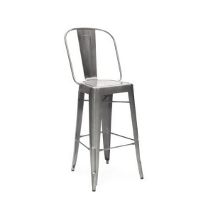 Design Lab Dreux Clear Gunmetal Steel Bar Chair 30 Set of 4 - All