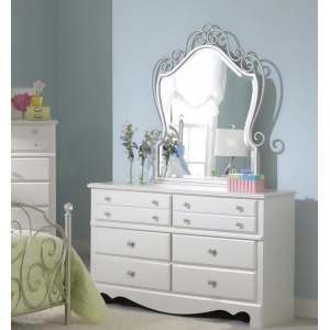 Standard Furniture Spring Rose Dresser w/ Mirror in White - All