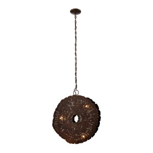 Lazy Susan Organic Metal Etched Disk Chandelier - All