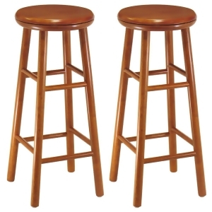 Winsome Wood Set of 2 Swivel Seat 30 Inch Stool in Cherry - All