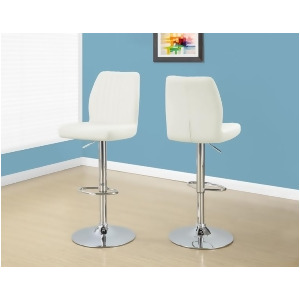Monarch Specialties Barstool set Of Two / White / Chrome Metal Hydraulic Lif - All