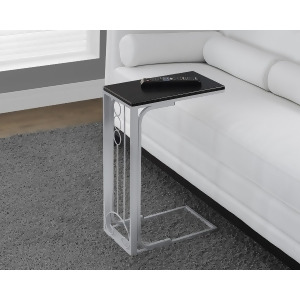 Monarch Specialties Black Top Silver Metal Accent Table I 3137 - All