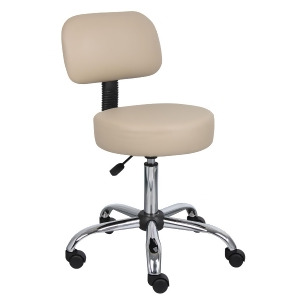 Boss Chairs Boss Beige Caressoft Medical Stool w/ Back Cushion - All