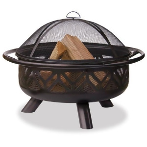 Uniflame Wad1009sp Oil Rubbed Bronze Outdoor Firebowl with Geometric Design - All
