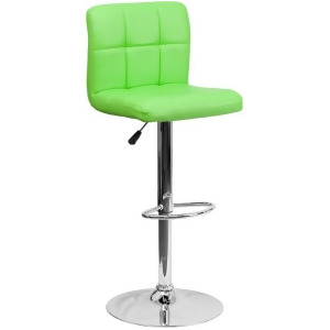 Flash Furniture Contemporary Green Quilted Vinyl Adjustable Height Bar Stool w/ - All