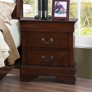 Homelegance Mayville 2 Drawer Nightstand in Brown Cherry - All