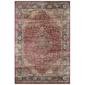 Couristan Zahara Persian Vase Rug In Red Rug In Black Rug In Oatmeal - All