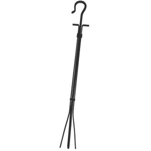 Uniflame T-1004 295 Inch Black Finish Tongs with Crook Handle - All