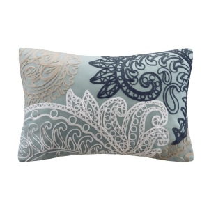 Ink Ivy Kiran Embroidered Oblong Pillow In Blue - All