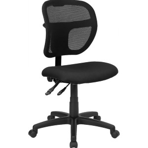 Flash Furniture Mid-Back Mesh Task Chair w/ Black Fabric Seat Wl-a7671syg-bk-g - All