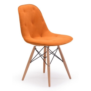 Zuo Modern Probability Side Chair Orange Velour Set of 2 - All