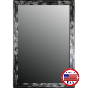 Hitchcock Butterfield Scratched Wash Black And Silver Trim Framed Wall Mirror - All