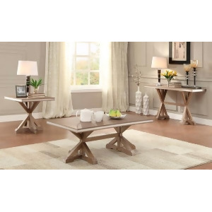 Homelegance Beaugrand Cocktail Table Stainless Steel Trim In Light Oak - All