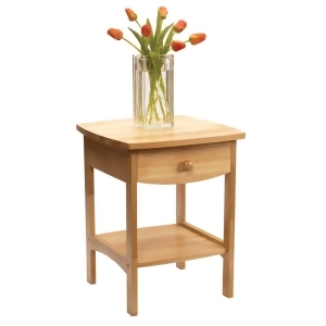 Winsome Wood Curved End Table / Nightstand w/ One Drawer in Natural - All